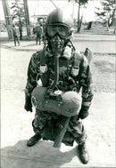 A japanese paratrooper in free fall kit. - Vintage Photograph
