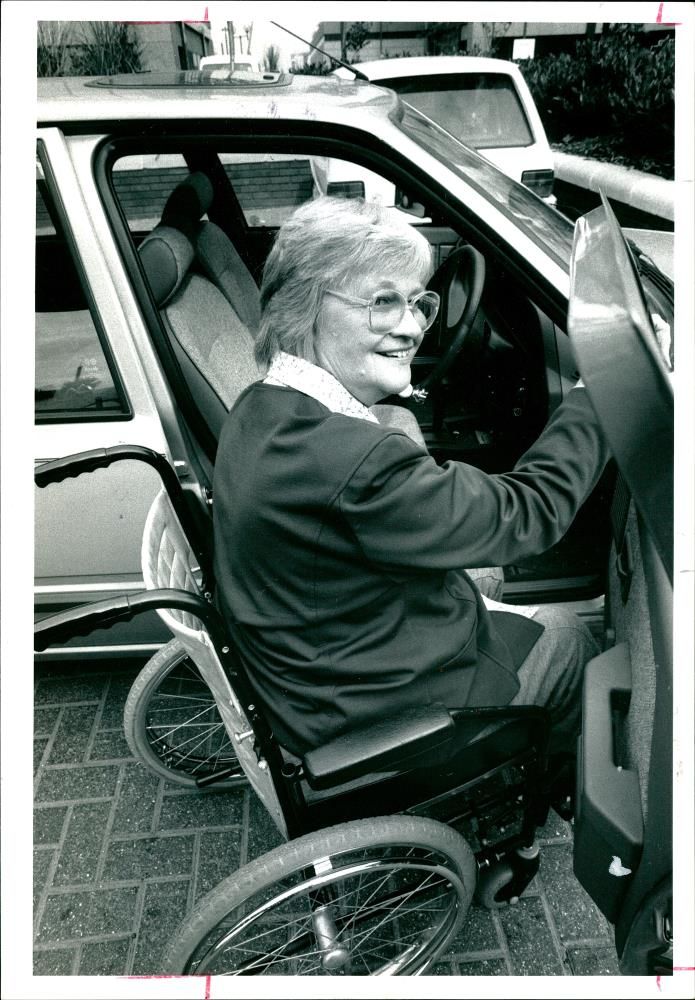 Jean conyers and her peugeot 309. - Vintage Photograph