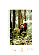 Animal Badger on Lookout Duty in Woodland. - Vintage Photograph