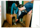 Animal Badger, Paul kennedy with RSPCA Wildlife Assistant. - Vintage Photograph