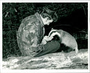 Animal Badger with Christopher Pierce. - Vintage Photograph