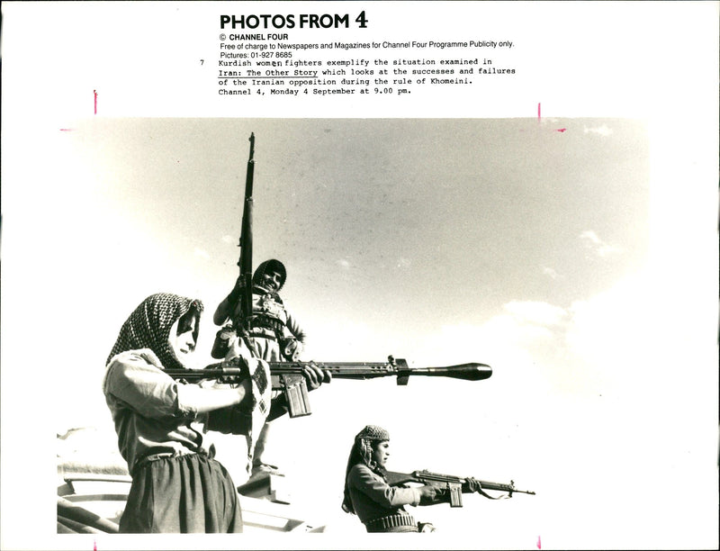 Kurdish women fighter. - Vintage Photograph