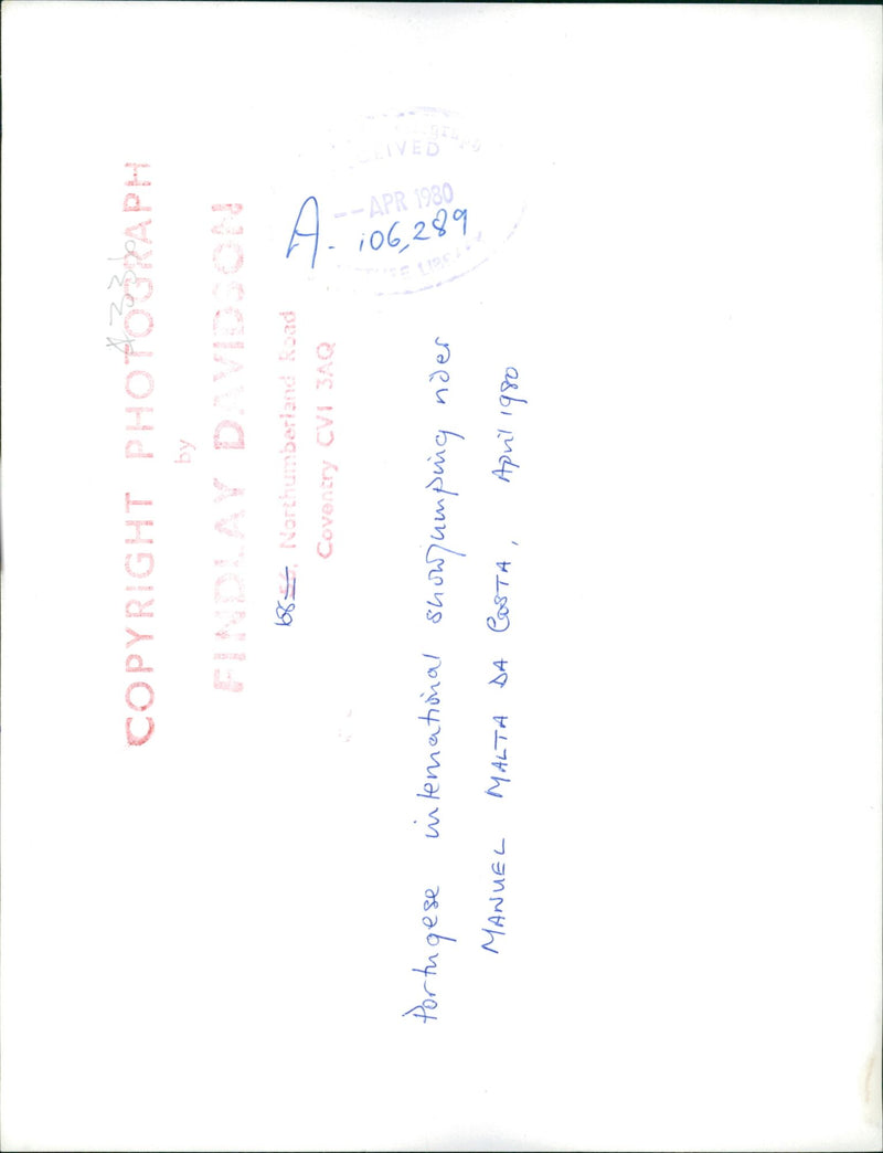 Manuel Malta Da Costa. - Vintage Photograph