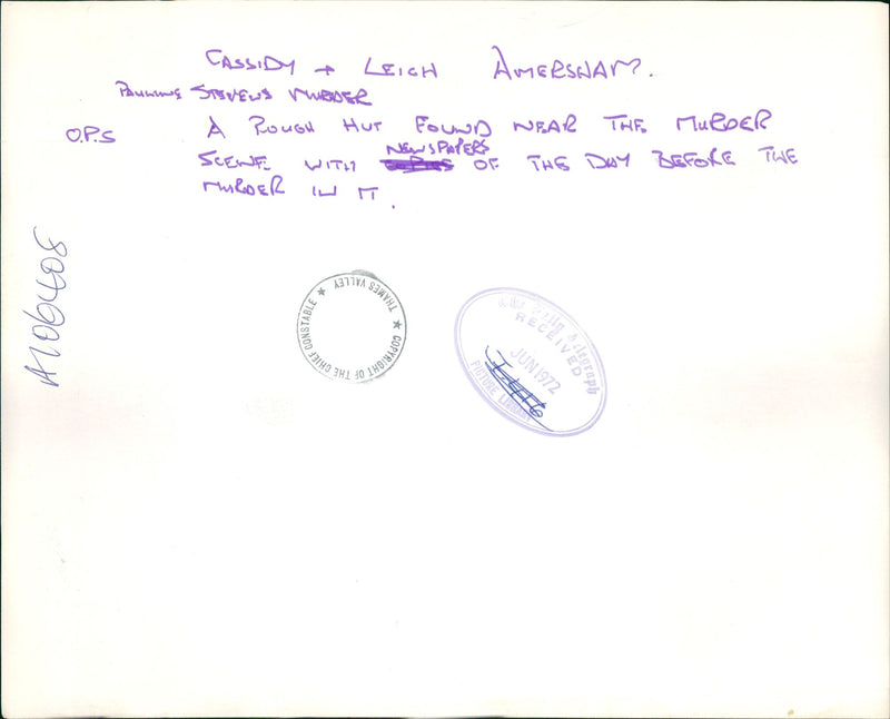 A rough hut found near the murder scene. - Vintage Photograph