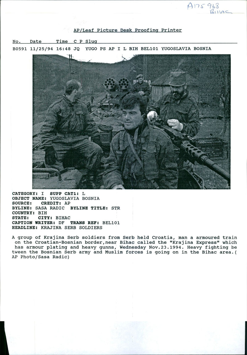 A group of Krajina Serb soldiers. - Vintage Photograph