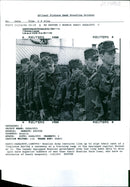 Bosnian Army recruits line up to sign their oath. - Vintage Photograph