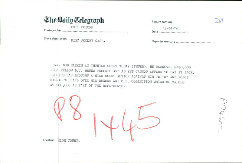 Bob Harris, English music presenter and TV host - Vintage Photograph