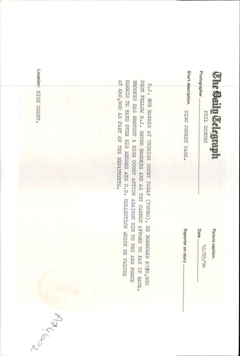 Bob Harris, English music presenter and TV host - Vintage Photograph