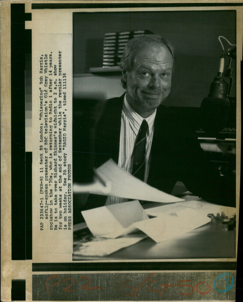 Bob Harris, English music presenter and TV host - Vintage Photograph