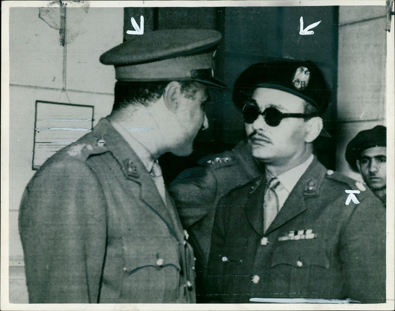 Maj. Salah Salem and Col. Nasser. - Vintage Photograph