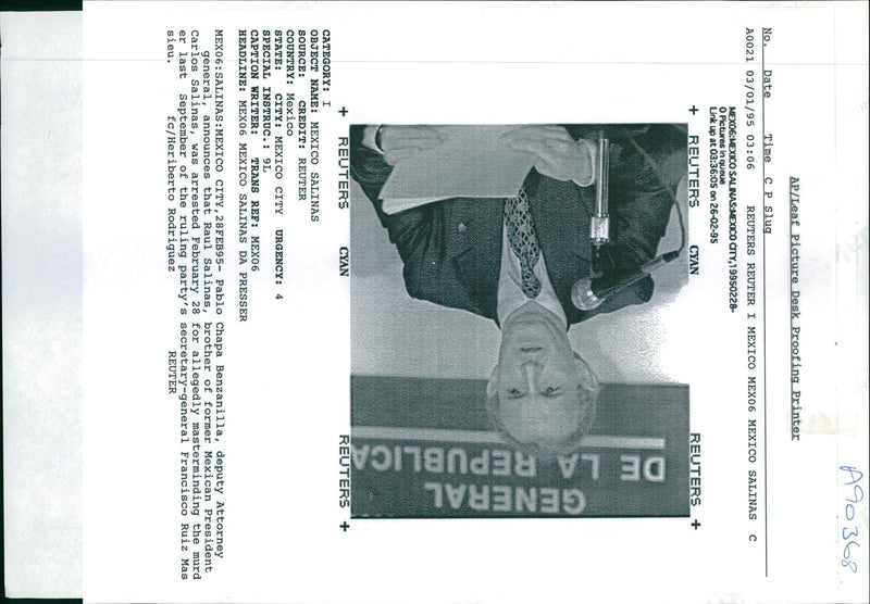 1995 RAUL SALINAS THE BROTH FRANCISCO RUIZ MAS CARLOS PABLO WRITER COUNTRY - Vintage Photograph