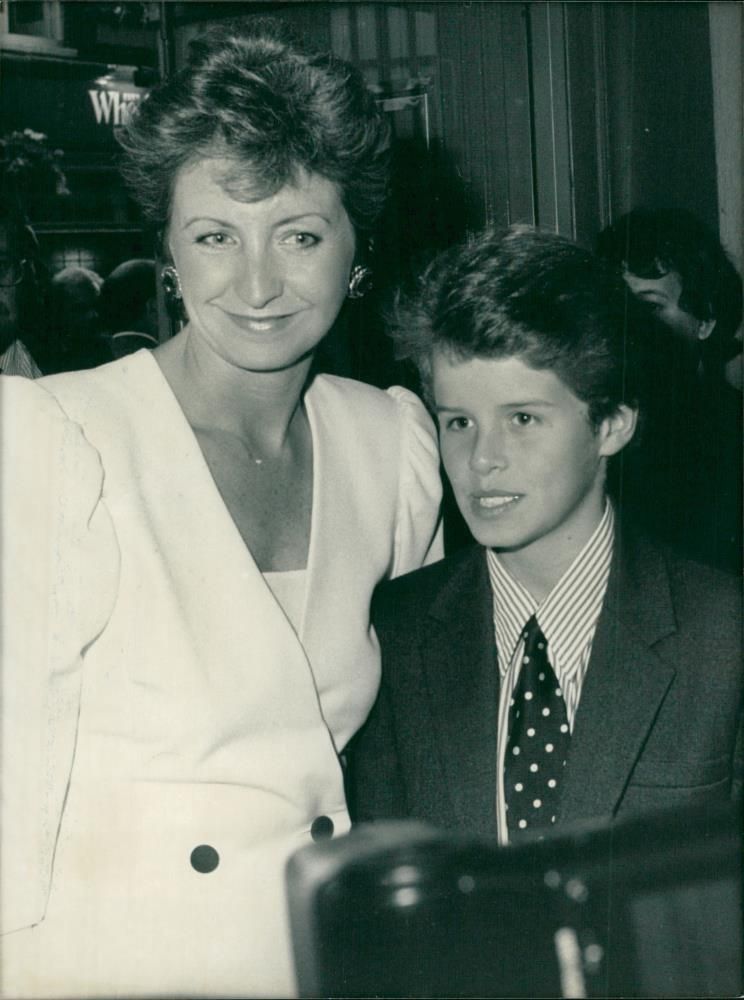 Sue Lawley with her son Tom. - Vintage Photograph