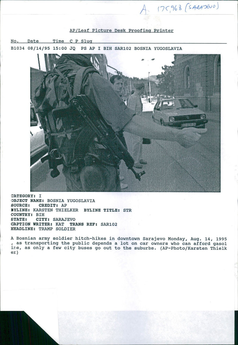 A Bosnian army soldier. - Vintage Photograph