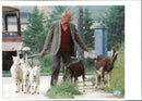 Halid Seta with his dogs. - Vintage Photograph