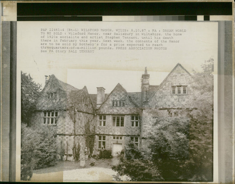 The contents of Wilsford Manor in Wiltshire, the home of 1920s socialite and artist Stephen Tennant, are to be sold at auction by Sotheby's. - Vintage Photograph
