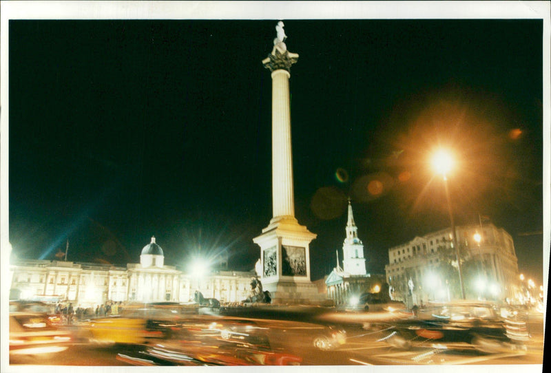 Prince Charles turned on the New Lights in Trafalgar Square. - Vintage Photograph