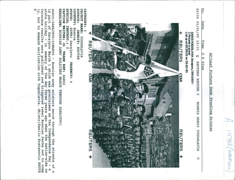 1995 MARCH SARAJEVO PART DANILO KRSTANOVIC WRITER PUBLISHED COUNTRY ARMY - Vintage Photograph