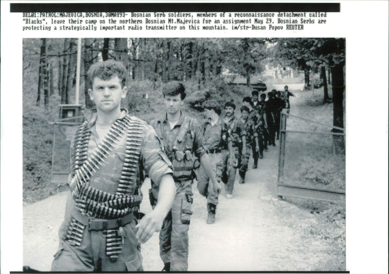 Bosnian Serb soldiers. - Vintage Photograph