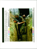 A group of Bosnian Croat soldiers. - Vintage Photograph