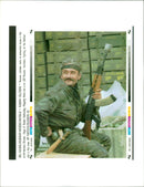 A Russian volunteer rests. - Vintage Photograph