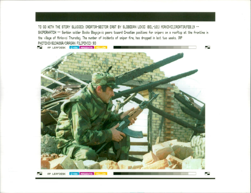 A Serbian soldier. - Vintage Photograph