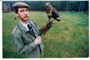 Ian Bedingfield seen with a Buzzard. - Vintage Photograph