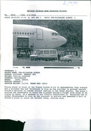 Police stand in front of the french airbus. - Vintage Photograph
