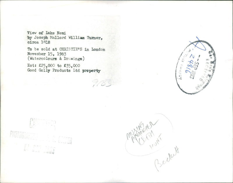 View of lake nemi. - Vintage Photograph