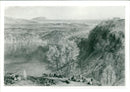 View of lake nemi. - Vintage Photograph