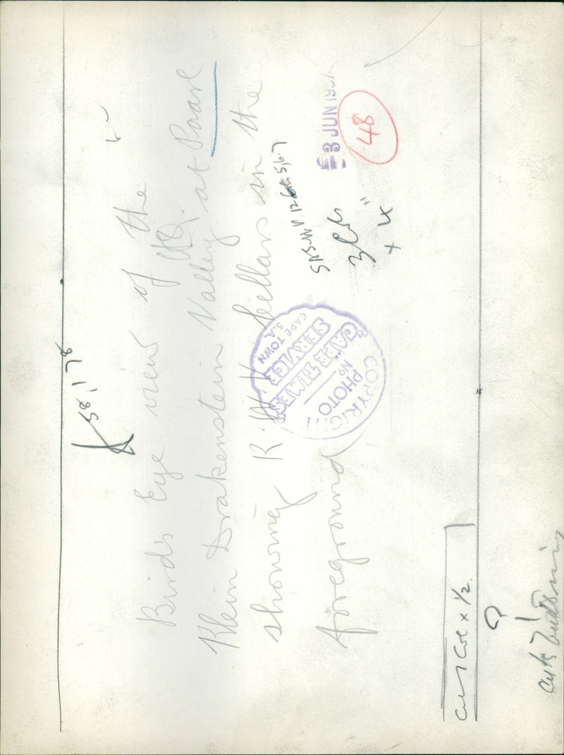 Birds Eye view of Klein Drakenstein Valley. - Vintage Photograph