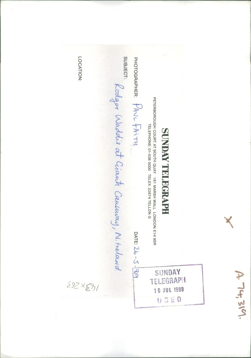 Rodger Waddis. - Vintage Photograph