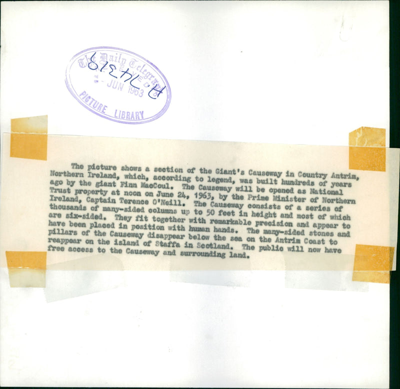 The picture shows a section of the Giantis Causeway in country antrin. - Vintage Photograph