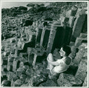 The picture shows a section of the Giantis Causeway in country antrin. - Vintage Photograph