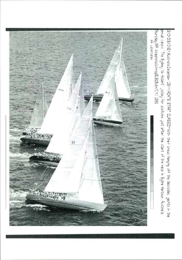 Yacht Starts Classic with their Crew. - Vintage Photograph