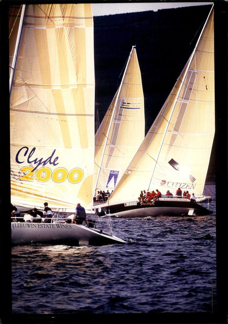 Clyde 2000 with Stars and Stripes and Defi francals. - Vintage Photograph