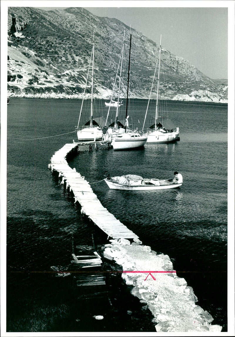 The Island hopping in a flotilla. - Vintage Photograph