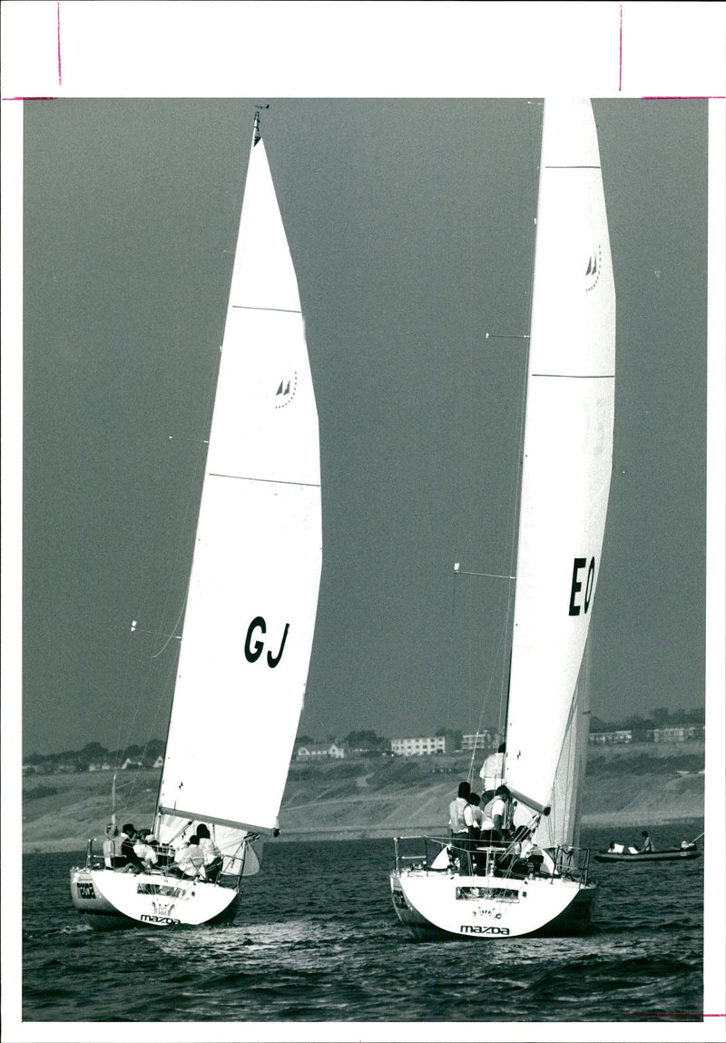 Gary Jobson with Eddie Warden Owen. - Vintage Photograph