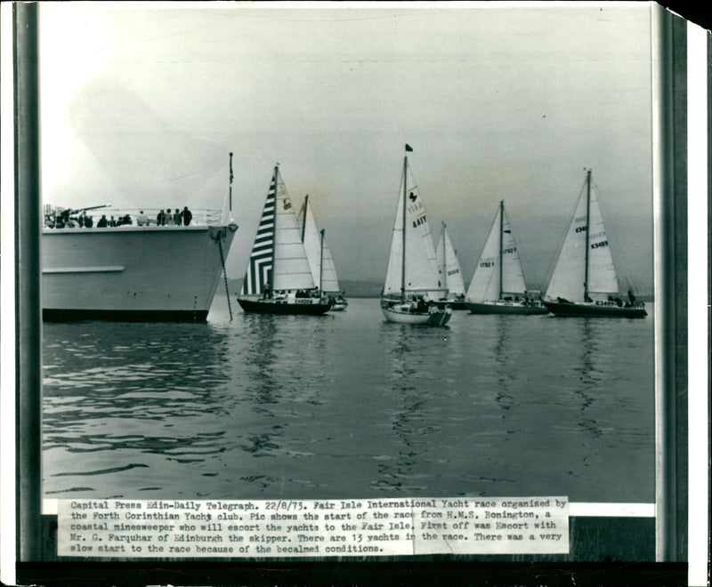 Fare Isle International Yacht Race. - Vintage Photograph