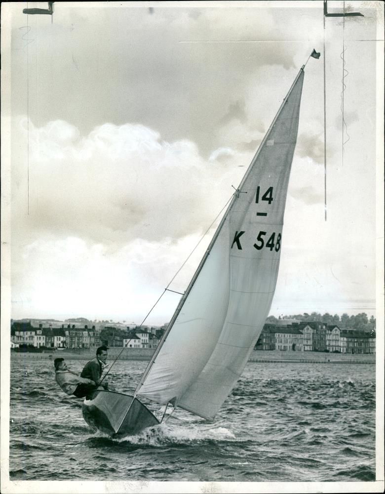 The first Buoy in a strong wind. - Vintage Photograph