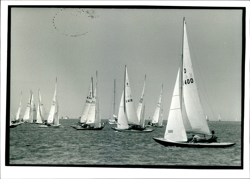 The Cowes of Sail Boats. - Vintage Photograph