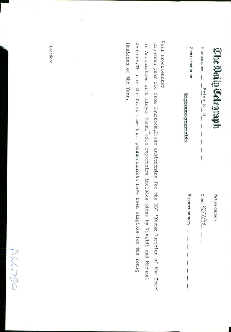 THIS THE FIRST TIME THAT PERDUS BRIAN SMITH VIVALDI MUSICIAN MICHAEL - Vintage Photograph