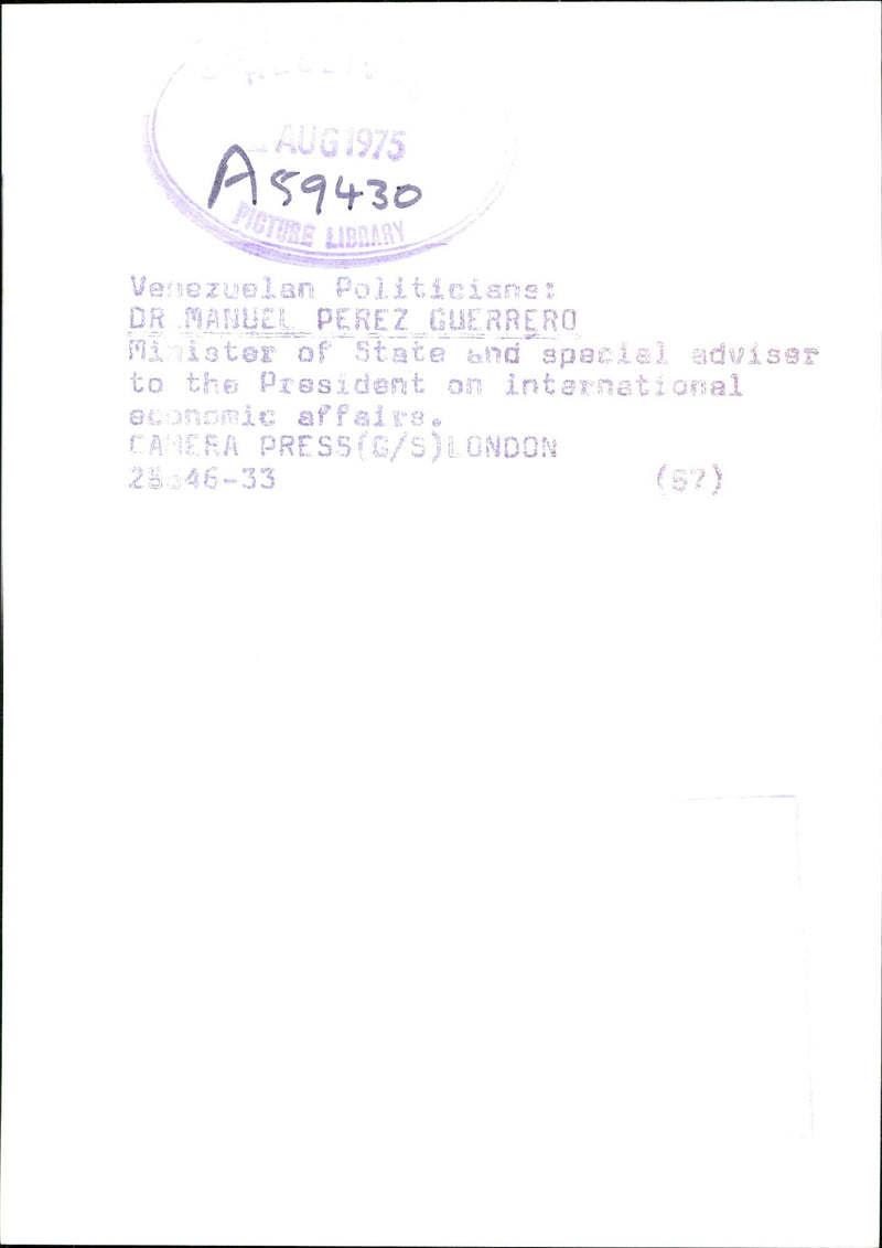 Manuel Perez Guerrero. - Vintage Photograph