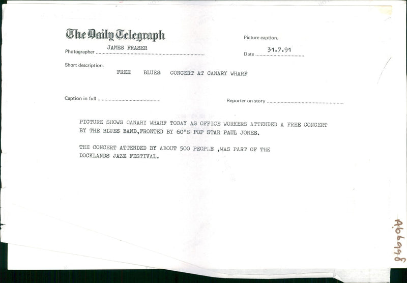 The concert attended by about 500 people. - Vintage Photograph