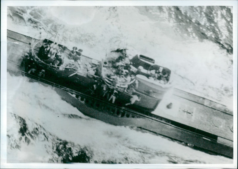 A photo showing a submarine. - Vintage Photograph