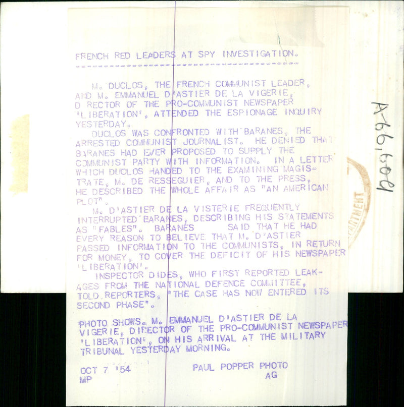 M Duclos and M Emmanuel. - Vintage Photograph