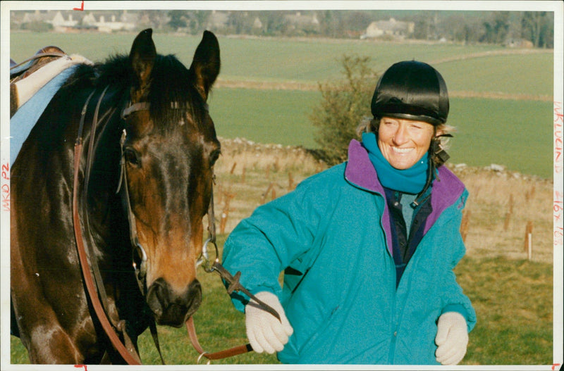 British equestrian Lucinda Green with horse 'Dubacilla' - Vintage Photograph