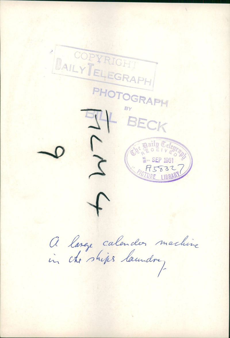 In the ships Laundry at Capetown Castle. - Vintage Photograph