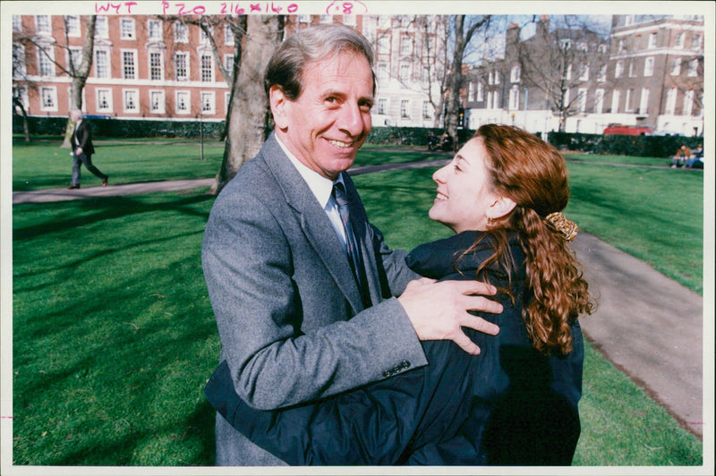 Chaim Topol with Adi Topol-Margalith. - Vintage Photograph