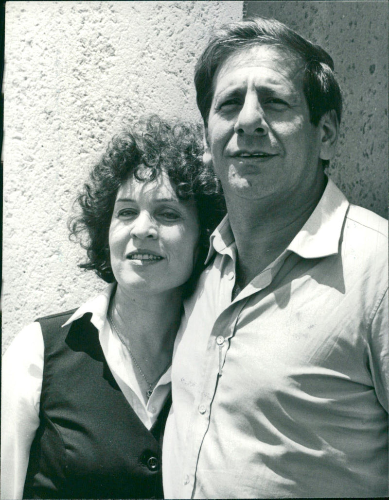 Chaim Topol with his wife Galia. - Vintage Photograph