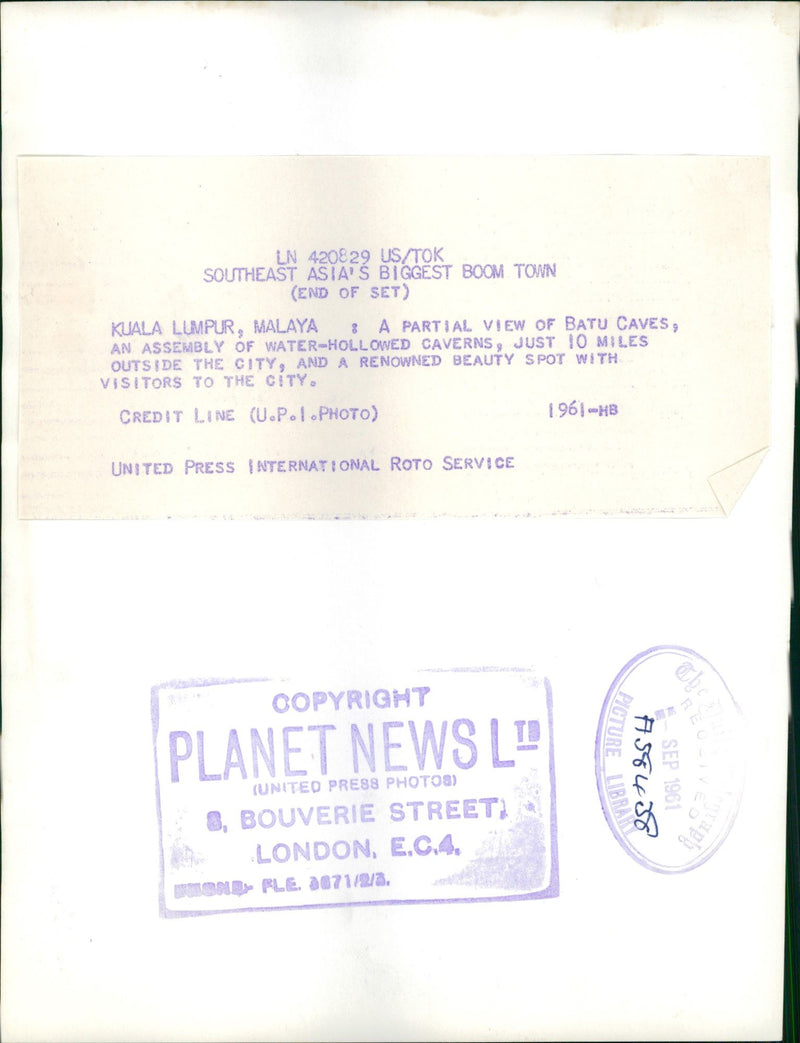 Kuala Lumpur a partial view of Batu Caves. - Vintage Photograph